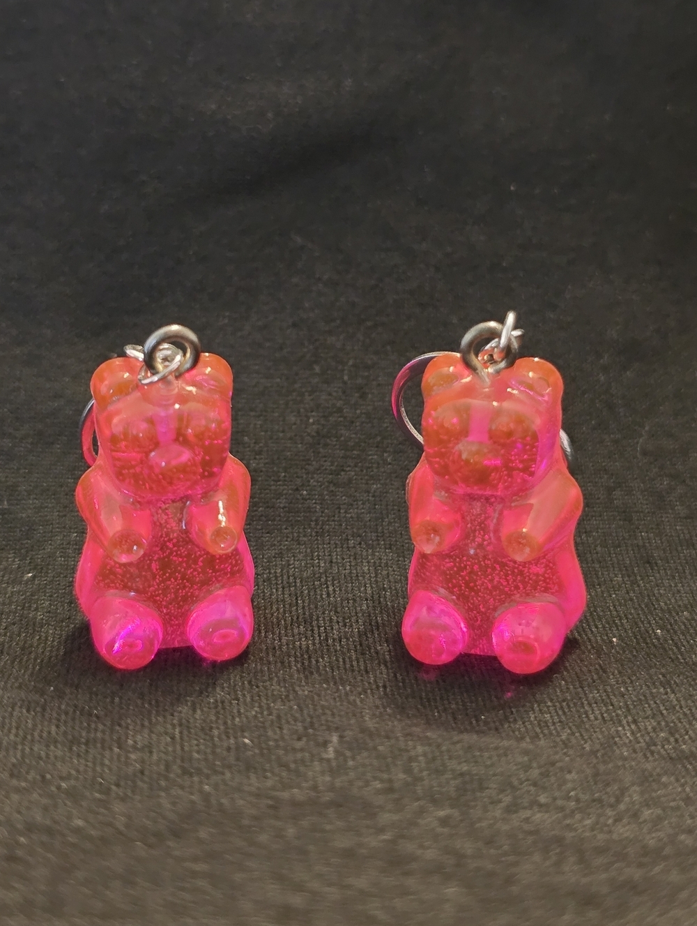 💚 Hot Pink Gummy Bear Dangle Earrings